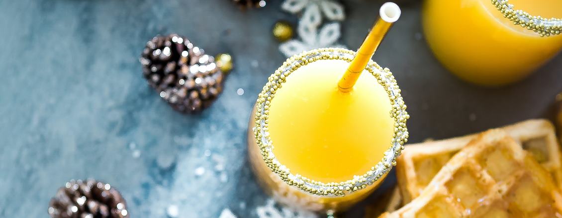Christmas cocktail with orange